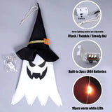 LED Halloween Flashing Light Ghost Festival Dress Up Glowing Wizard Hat Lamp Decor Hanging Lantern 2024 Halloween Decoration