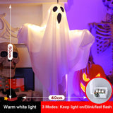 2024 LED Glow Ghost Party Halloween Decoration for Home Indoor Outdoor Haunted House Bar Hanging Horror Props with Lights