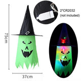 Halloween LED Flashing Light Hanging Ghost Halloween Party Dress Up Glowing Wizard Hat Lamp Horror Props Home Bar Decoration