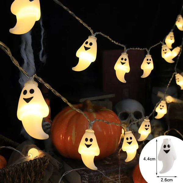 Halloween Decoration Led Light String Pumpkin Skull Head Eyeball Shaped Lamp String  Trick Or Treat Lantern Horror Halloween Day