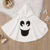 Kid Halloween Costume Ghost Print Hood Cape Cosplay Clothes Cloak for Baby Boys and Girls  Fancy Dress Performance Halloween