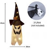 Halloween LED Flashing Light Hanging Ghost Halloween Party Dress Up Glowing Wizard Hat Lamp Horror Props Home Bar Decoration