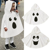 Kid Halloween Costume Ghost Print Hood Cape Cosplay Clothes Cloak for Baby Boys and Girls  Fancy Dress Performance Halloween