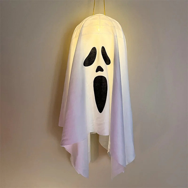 Halloween LED Glow Ghost Lights for Home Indoor Outdoor Hanging Decoration Haunted House Horror Props Bar Supplies 2024 New