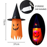 Halloween LED Flashing Light Hanging Ghost Halloween Party Dress Up Glowing Wizard Hat Lamp Horror Props Home Bar Decoration